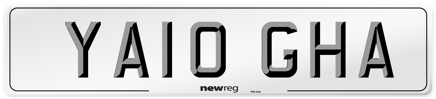 YA10 GHA Number Plate from New Reg